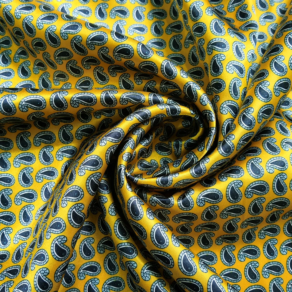 1 Meter x 1,48 Meter ethnischer Paisley-Stoff für Schal, Hut, DIY, seidiger Satinstoff – Detail 9