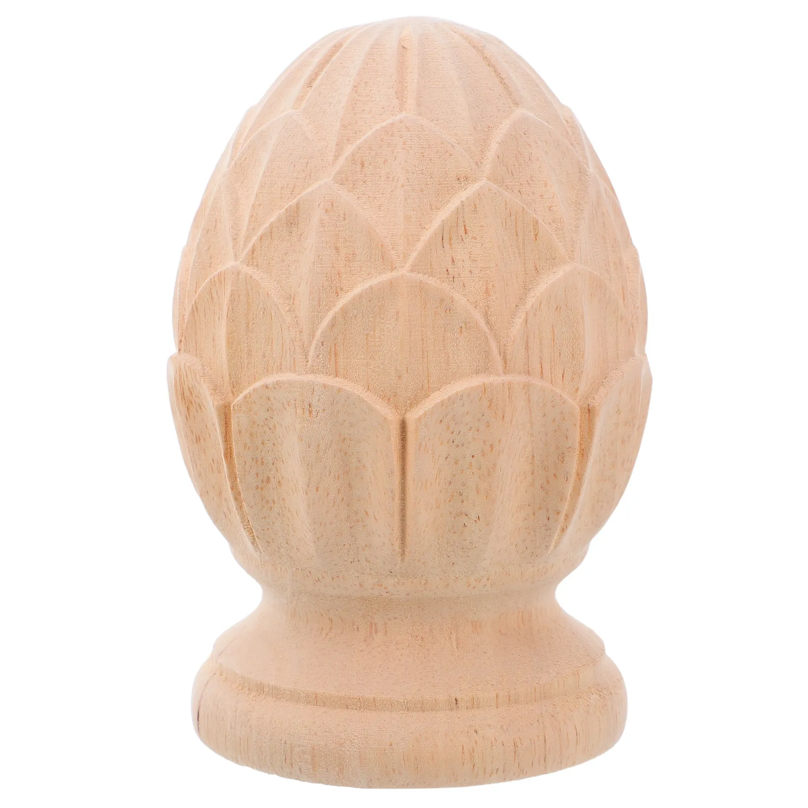 Wooden Pineapple Finial Decorative Post Cap for Stairs Balusters Bed Posts Curtain Rods European Design Carved Solid Wood