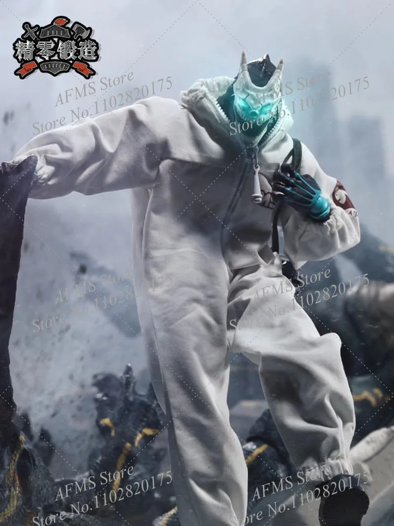 1/12 Men Soldier Monster Reno Ichikawa White Jumpsuit Uniform Shoes Set Cosplay Cloths Fit 6Inch Action Figure Model Toys