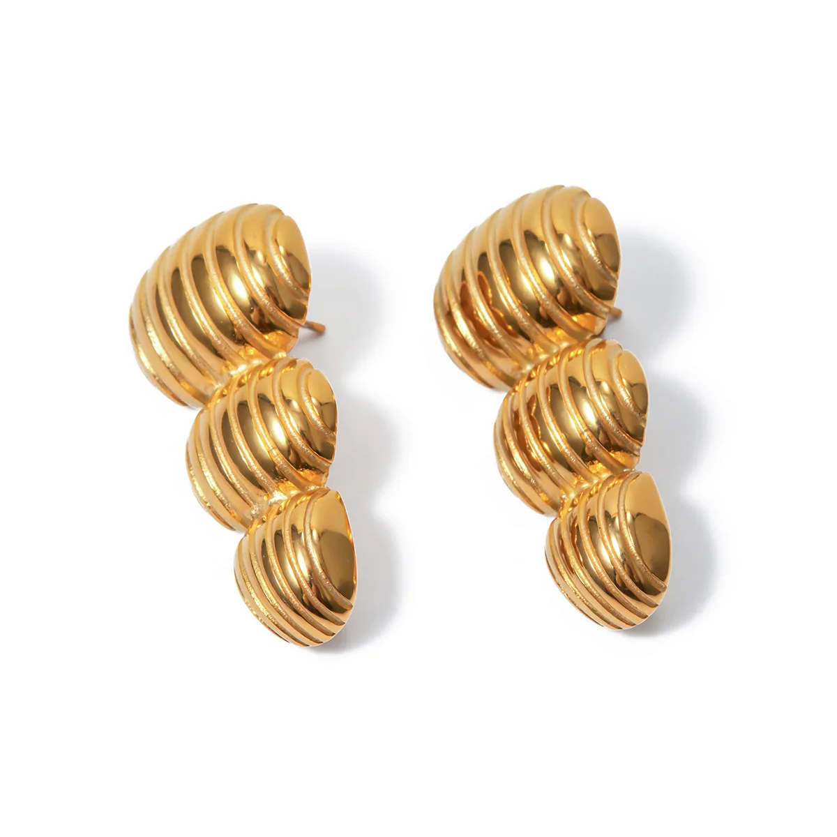 

Stainless Steel PVD 18K Gold Plated Tarnish Line Peanut Earrings For Woman Jewelry Wholesale 2023 Trendy