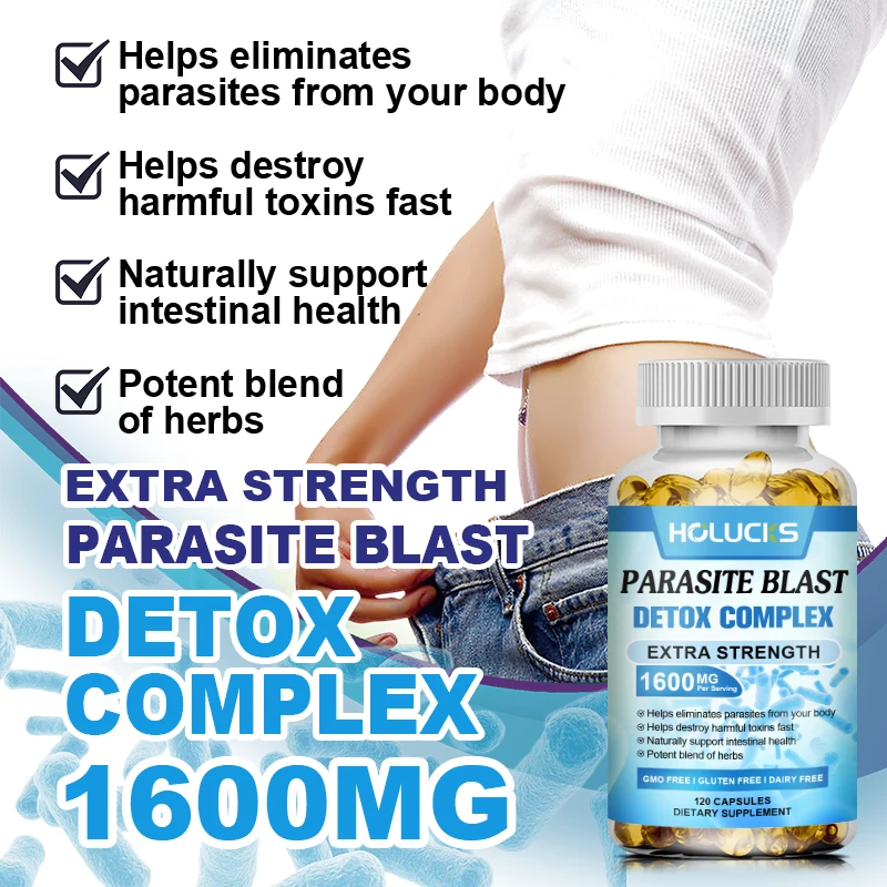 اشتر 2 واحصل على 2 مجانًا! كبسولات إزالة السموم من باراسيت بلاست 1600 ملغ، تدعم إزالة السموم من الجهاز المعوي والهضمي، حيوية عامة