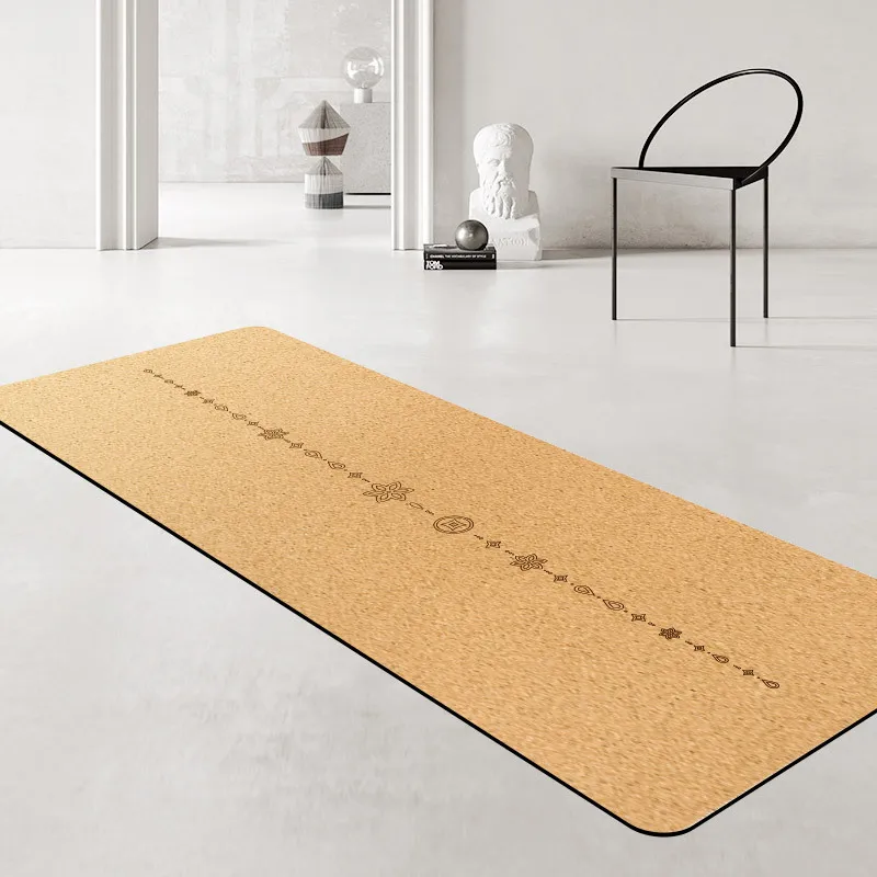 Lezyan Natural Rubber Cork-Wood Yoga Mat Non-Slip Anti-Sweat Natural Environmental Tasteless Aerobics Fitness Training Workout