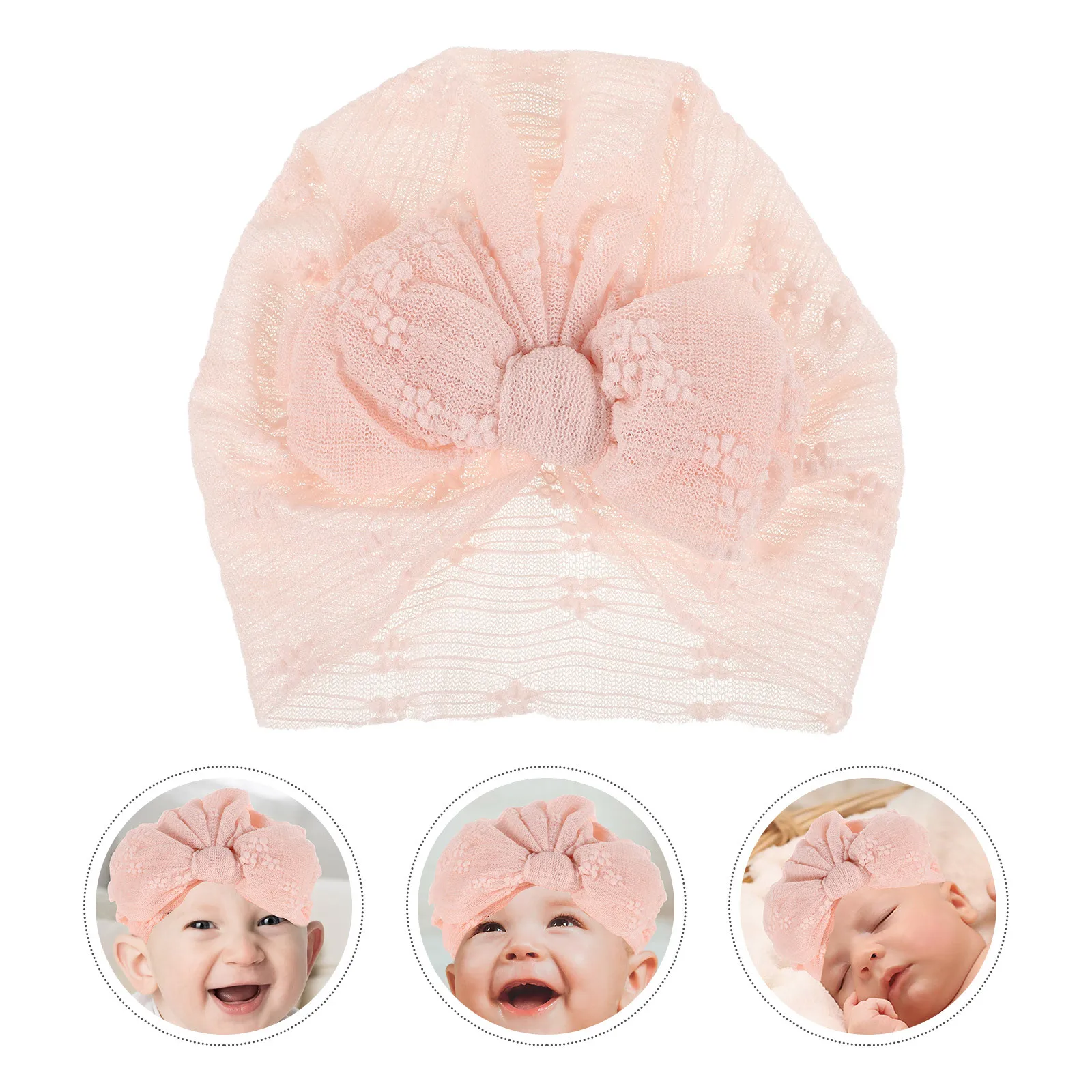 الدانتيل الطفل قبعة الوليد عمامة غطاء رأس للفتيات الرضع الفتيان لينة الدافئة قبعة قبعة ربيع الخريف الشتاء الشعر الزخرفية #1