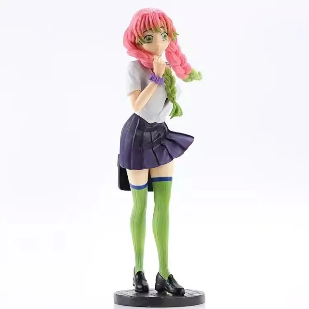 Figura Coleccionable de Mitsuri Kanroji con Uniforme Escolar de Demon Slayer: Kimetsu no Yaiba, Modelo de Juguete en Caja, Adorno Decorativo
