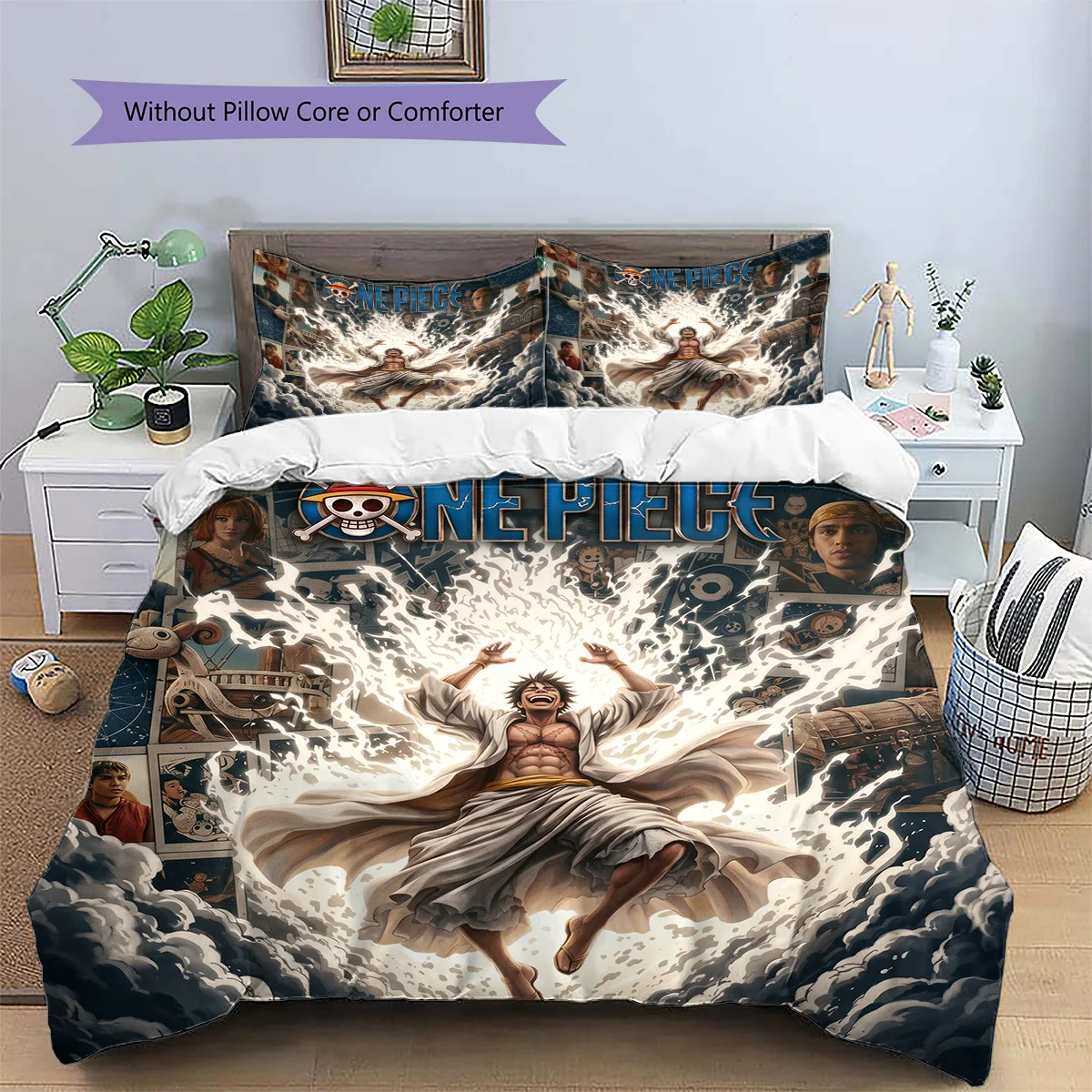 One Piece pour les fans |   Ensemble de taie d'oreiller et de housse de couette spéciaux |   Literie de chambre à coucher de style anime |   Superbe cadeau YUN6511