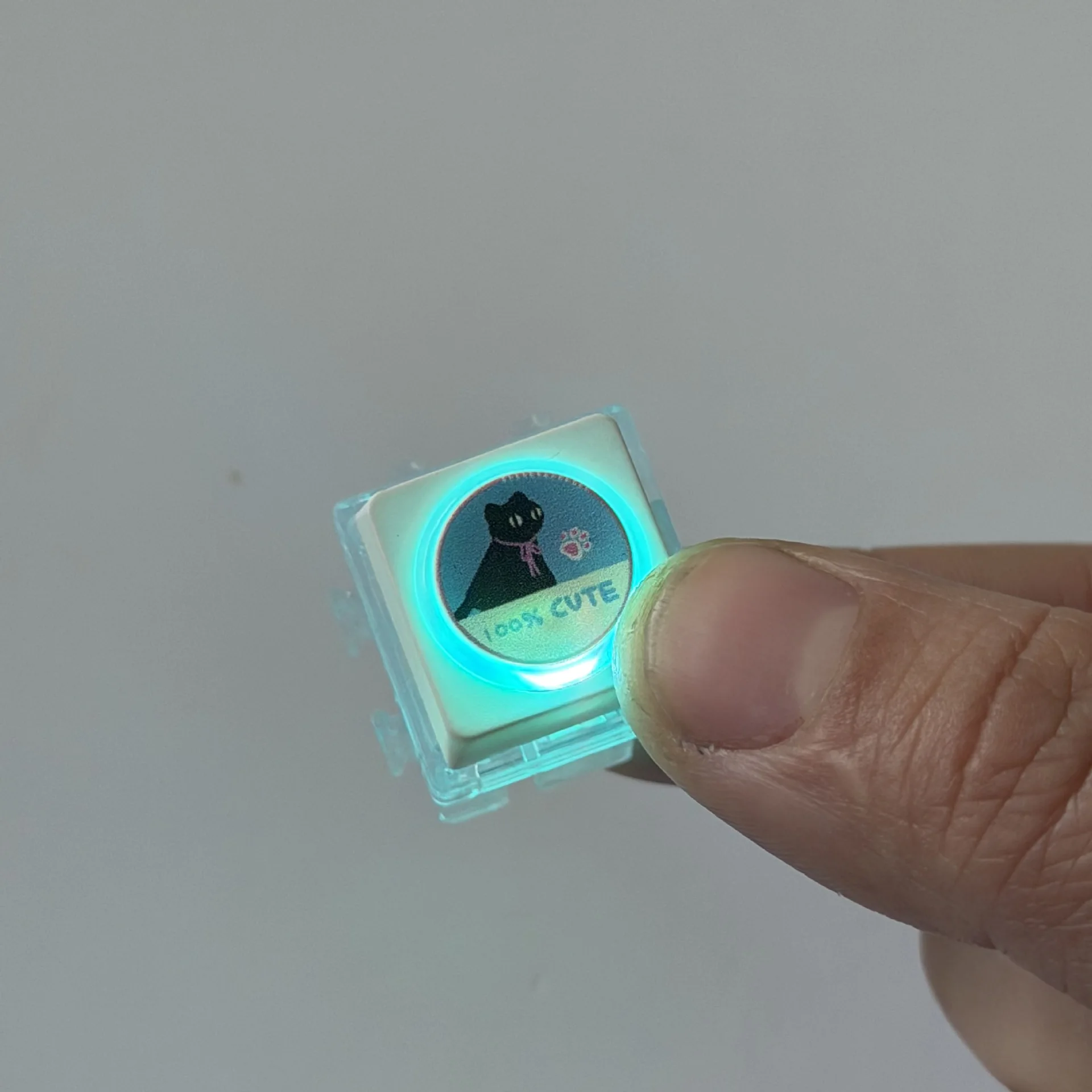 Splicable Wangwang Cat Stress Relief Key Switch Tester Luminous Decompression Button Fidget Keychain Toy