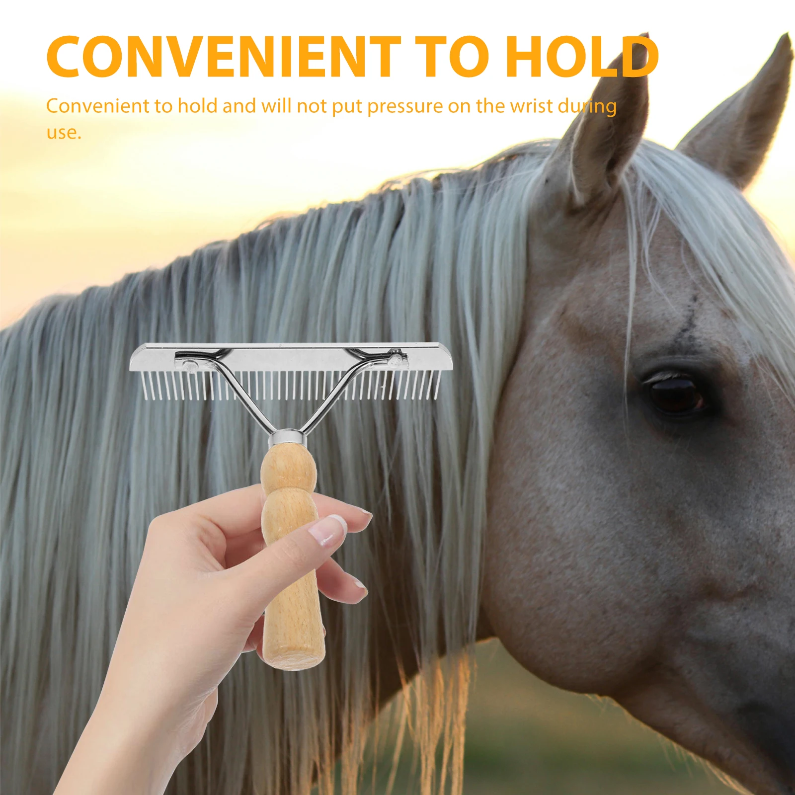 

Wooden Handle Pet Comb Bristle Curry Mane Material Horse Brush Grooming Cleaning Tail Liquid