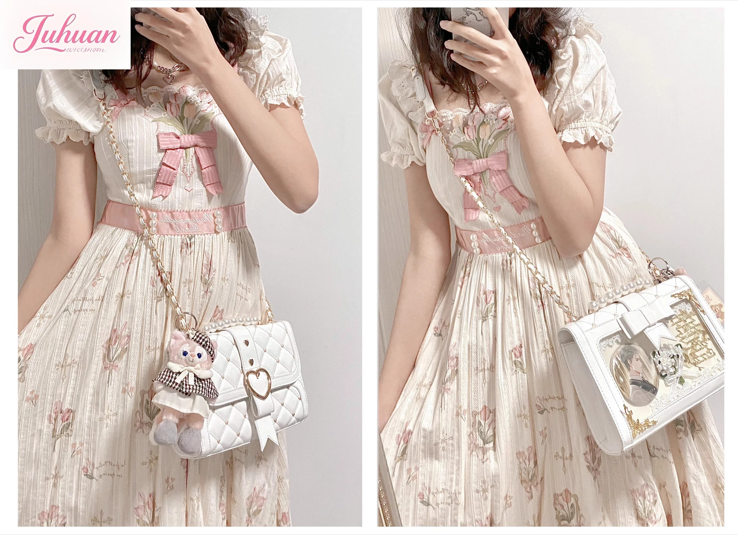 

Japanese Cute Sweet Women's Bag Love Heart Diamond Single Shoulder Oblique Span Bag Flip Bow Patent Leather Envelope Lat Bag