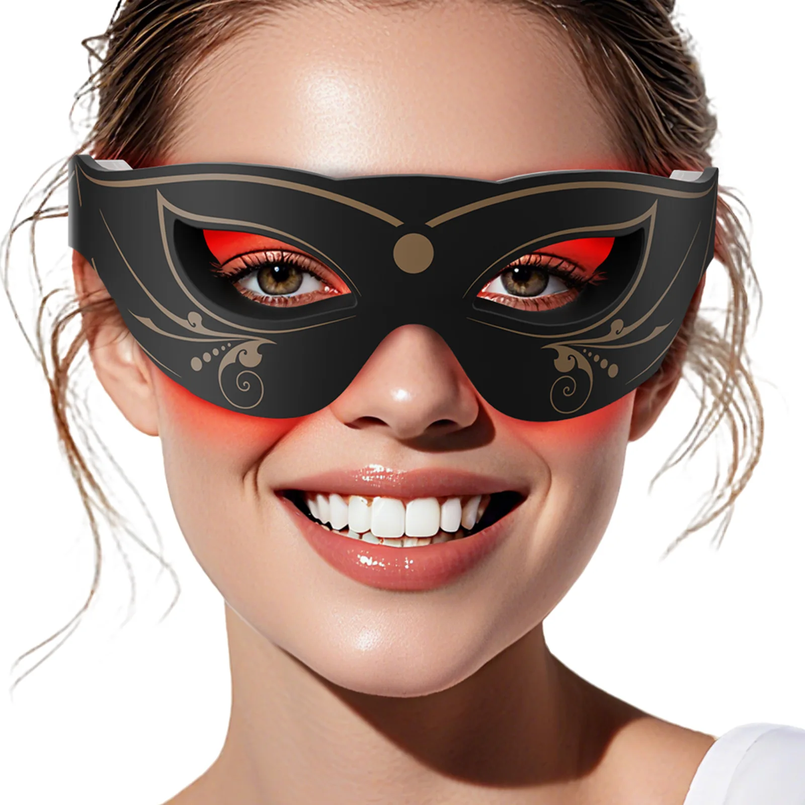 

Маска для глаз с 26 светодиодами для красной светотерапии, устройство для красоты кожи вокруг глаз, от морщин, мешков, темных кругов и отеков под глазами