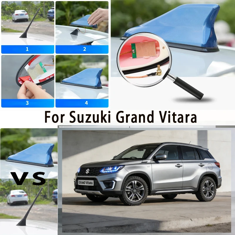 

For Suzuki Grand Vitara Car Roof Top Mount Shark Fin Aerial Antenna Toppers Auto Radio AM FM Antenna Signal Amplifier Aerial