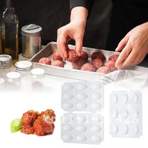 Manual Meatball Maker Machine 9 Holes Meatloaf Mold DIY Stuffed Minced Meat Processor Desserts Cake Kitchen Tools Accessories