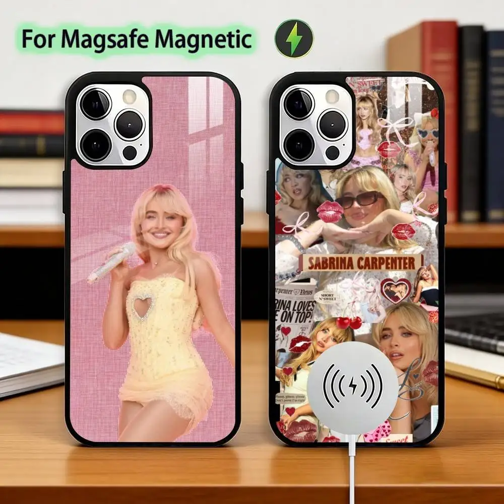 

Singer Sabrina C-Carpenter Phone Case For iPhone17,16,15,14,13,12,11 Plus,Pro Magnetic with Magsafe Wireless Charging