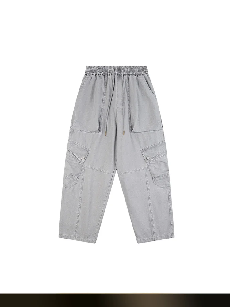 

Retro Waed Multi-ket Straight Leg Workwear Trousers Spring New Loose Casual Long Pants Japanese Sle Youth Faion