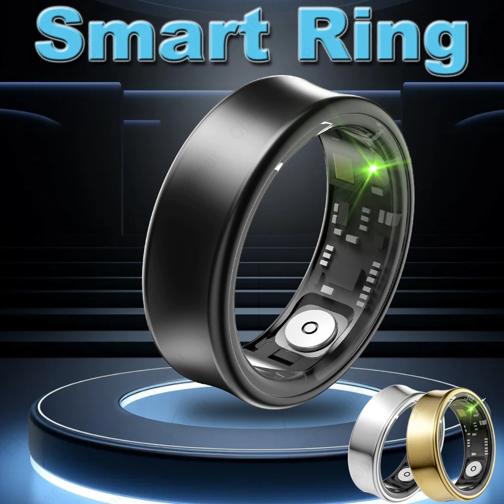 

Smart Ring 5ATM Waterproof Sports Mode Heart Rate Sleep Monitor Blood Oxygen For IOS Android 2024 New Smartring Men Women + Box