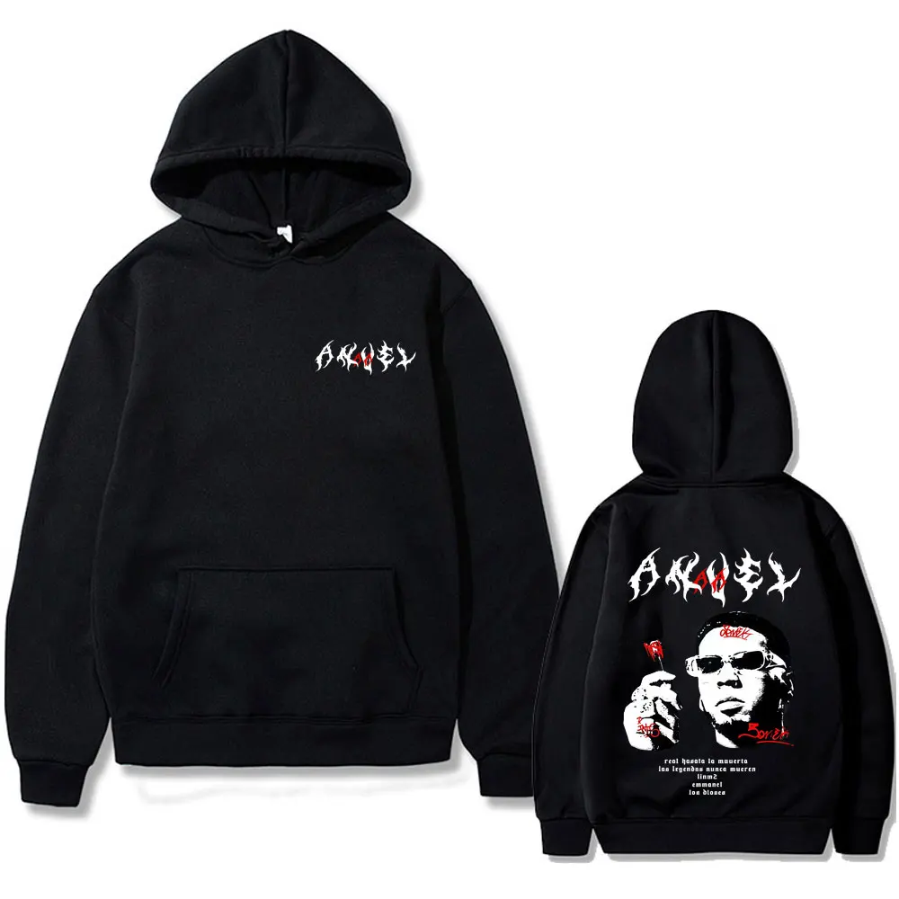 

Rapper Anuel AA Face Graphic Hoodie Real Hasta La Muerte Merch Hooded Sweatshirt Men Women Hip Hop Fashion Oversized Pullover