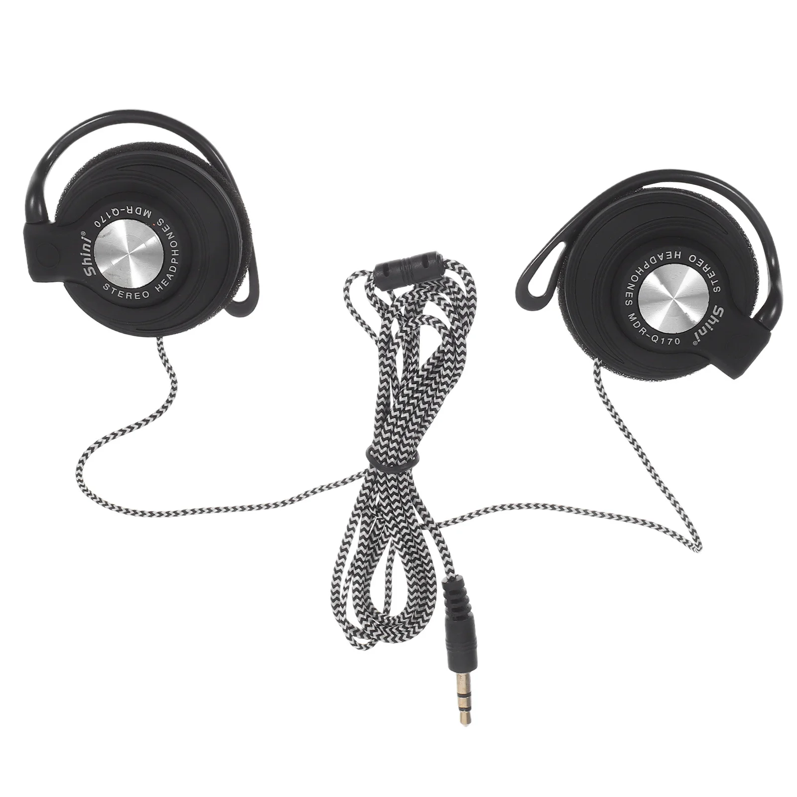 

Clip On Ear Headphones Earhook Earbuds Stereo Sound 3.5Mm Jack For Phone Computer Dvd Vcd Black Portable Audio Device