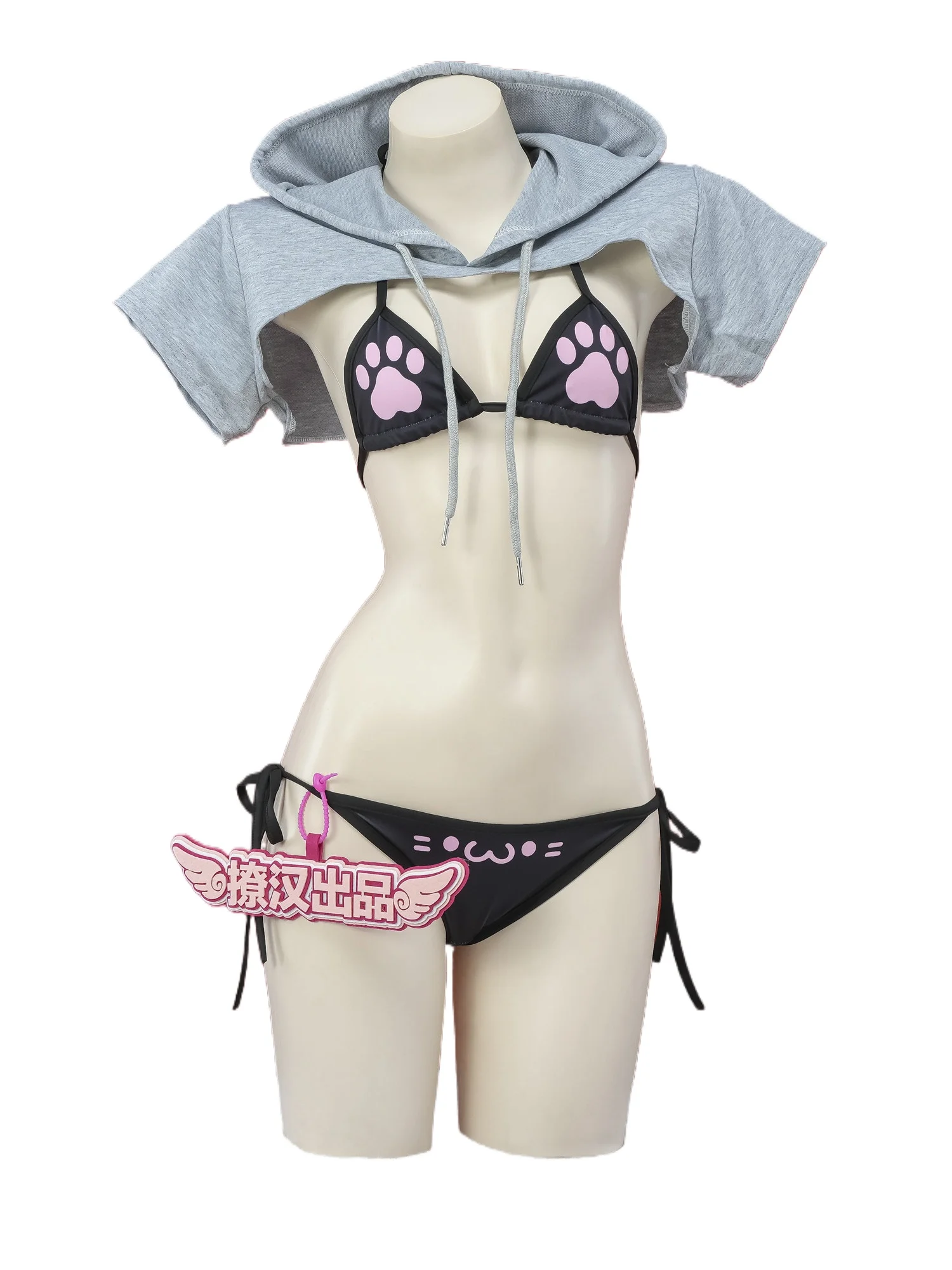 

100cm-160cm BJD Doll Clothes Bikini Hooded Sweater Set Ultra-short Private Photo Pajamas Sexy Loungewear Two-dimensional