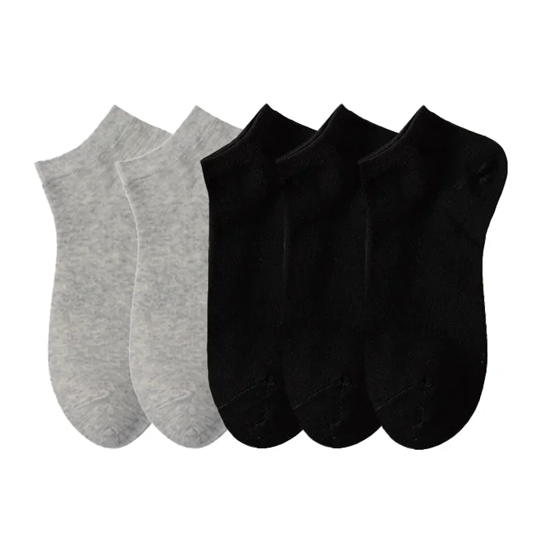 5 Pairs Unisex Socks Low Cut Breathable Business Boat Sock Solid Color Comfortable Ankle Casual White Black Summer Men Business