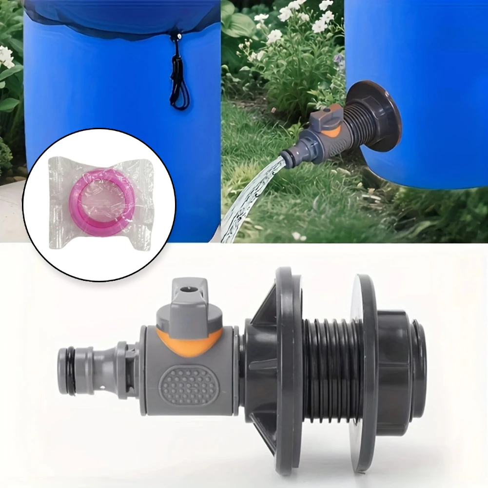 Conector de PVC para Tanque de Agua con Cinta Adhesiva, Válvula de Conexión Rápida de 3/4, Conexiones para Riego de Jardín