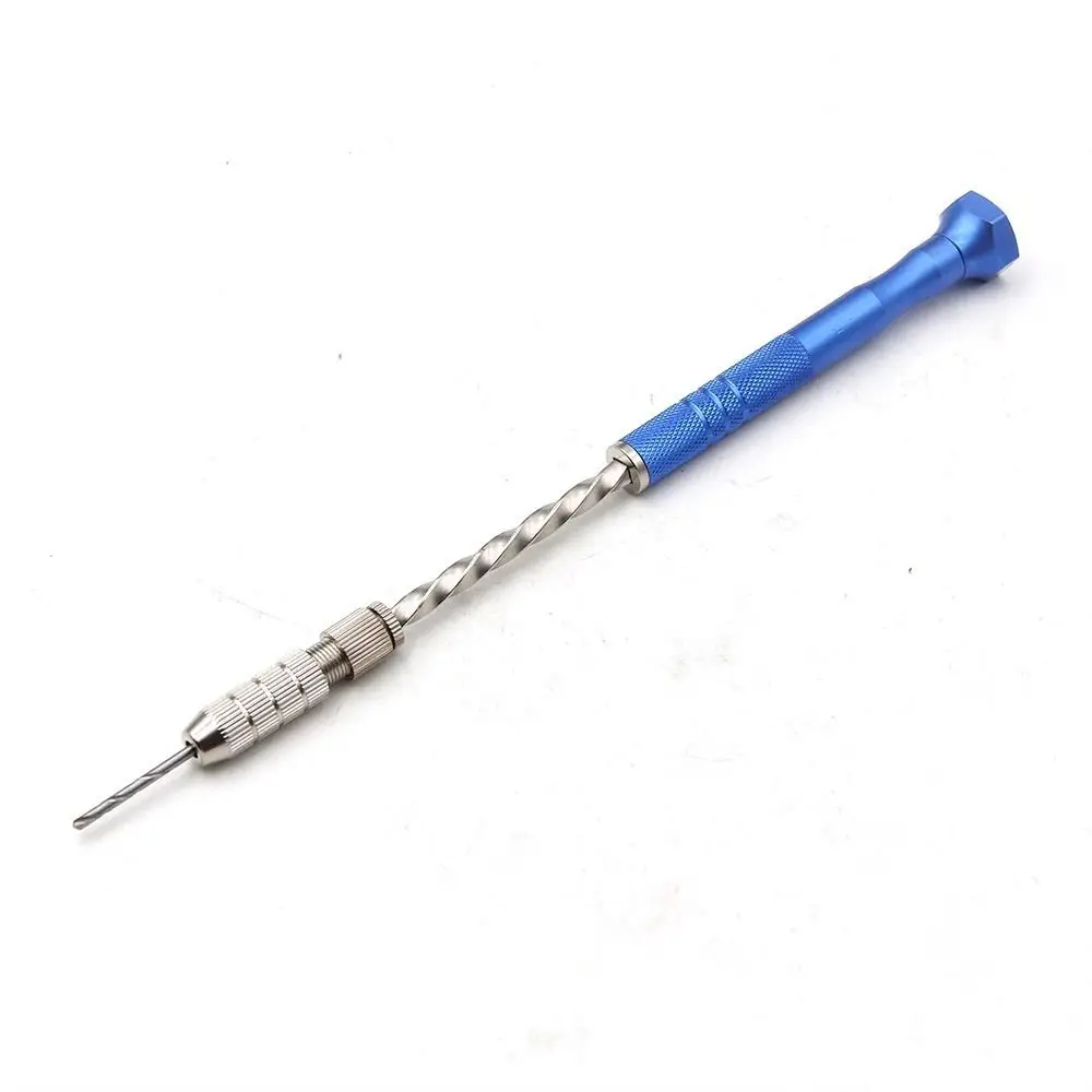 Efficient Semi-automatic Hand Twist Drill Aluminum Alloy Spiral Drilling Tool Amber Plastic Pin Vise Circuit Board