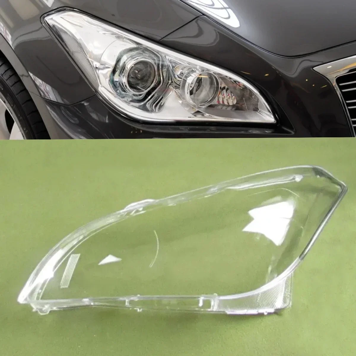 

For Infiniti M Series M25 M35 M37 Headlight Cover Lens Transparent Lamp Shell Plexiglass Replace Original Lampshade 2011 2012