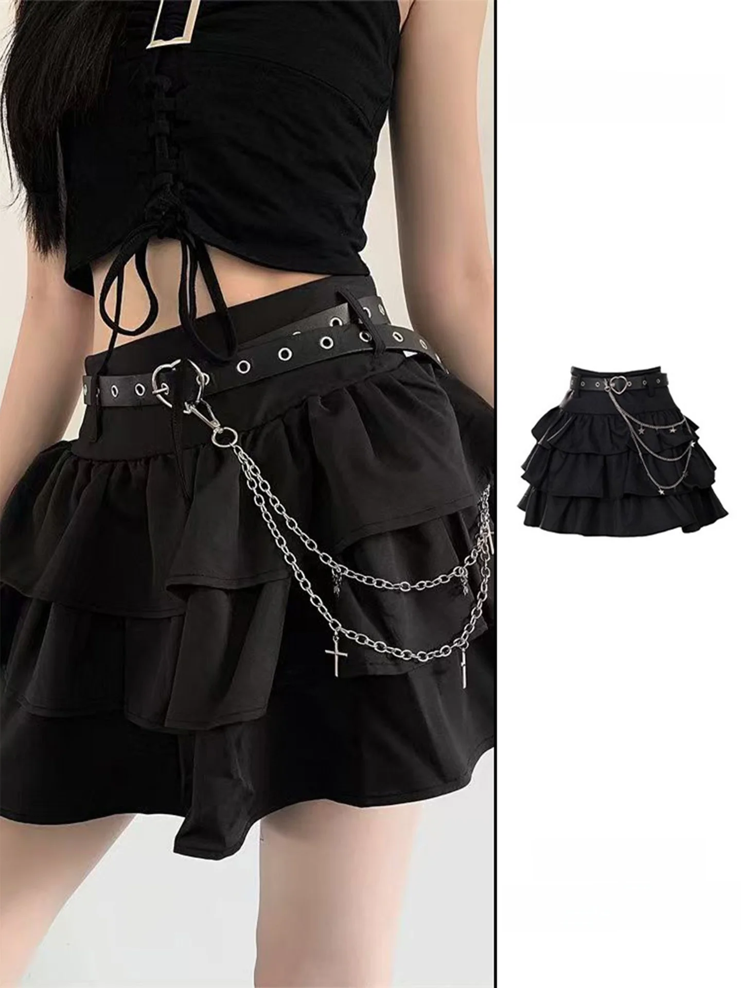 

Y2K модная юбка-тортик с высокой талией, асимметричная юбка трапециевидной формы, милая юбка для женщин, летняя юбка с высокой талией