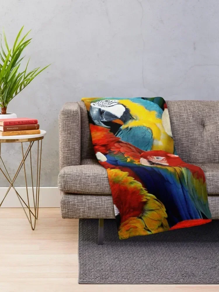 Parrots Throw Blanket Giant Sofa anime Soft Beds Thermal Blankets