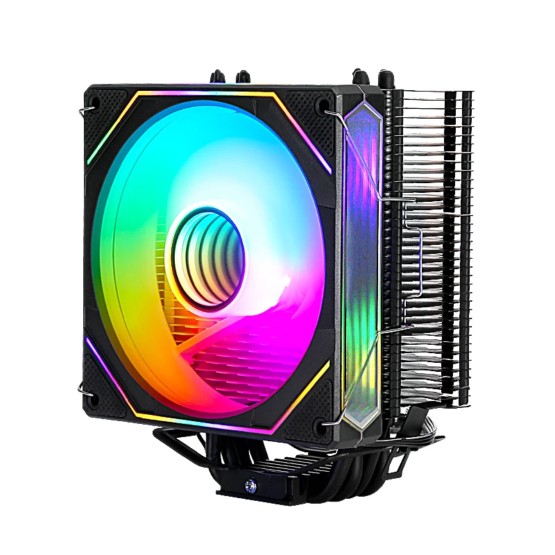 QiuzAim PC X79 X99 프로세서 CPU 효율적인 쿨러, 120mm 선풍기 공랭식 4 히트 파이프 4 핀/PWM 설치, LGA2011 AMD am3 am4 am5