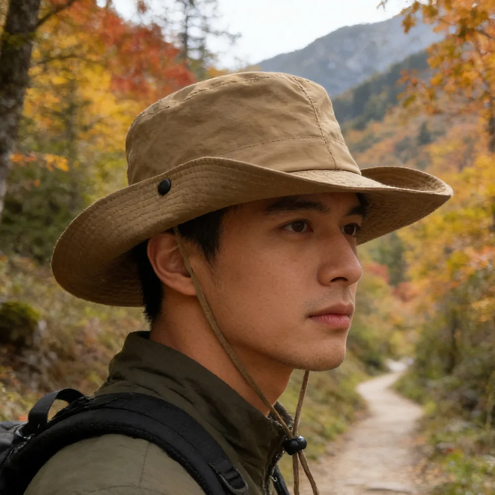 

Sun Hat with Adjustable Chin Strap Bucket Hat UV Protection Wide Brim Fishing Hat Quick Dry Summer Cap Hiking Camping Hat