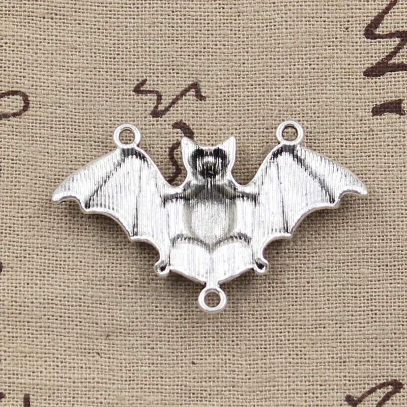 5pcs Charms Bat Vampire Dracula Link Connector 29x47mm Antique Bronze Silver Color Pendants DIY Making Findings Tibetan Jewelry