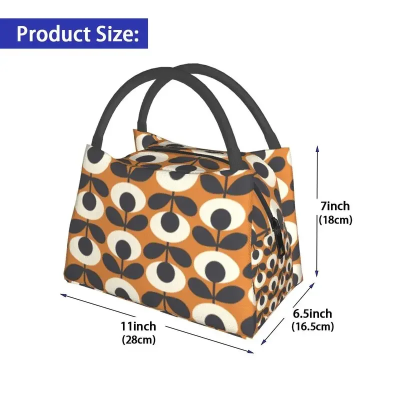 Orla Kiely Fabric Thermal Insulated Lunch Bag Women Scandinavian Geometric Resuable Lunch Container Storage Meal Food Box