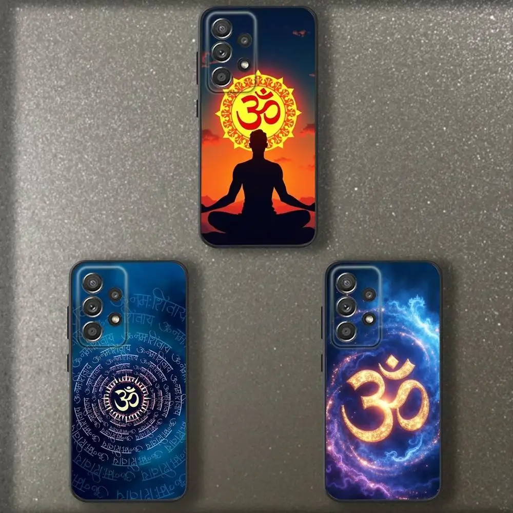 

Indian Aum Om Yogas Phone Case For Samsung S 25,24,23,22,30,21,10,9,Ultra,Plus,Lite,FE,4,5 G Soft Black Case