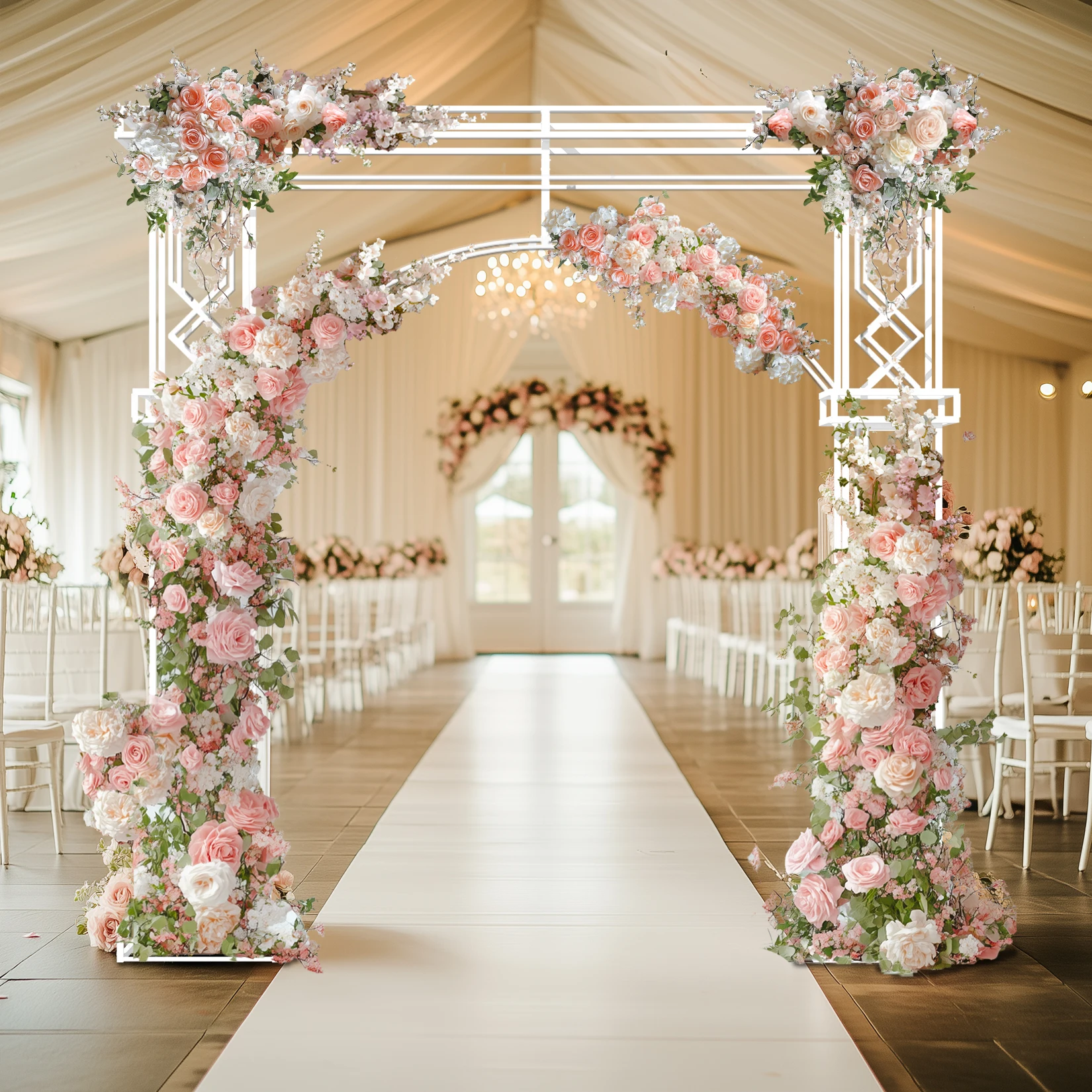 Metal grande arco de casamento suporte flor guirlanda festa de casamento pano de fundo arco dezembro