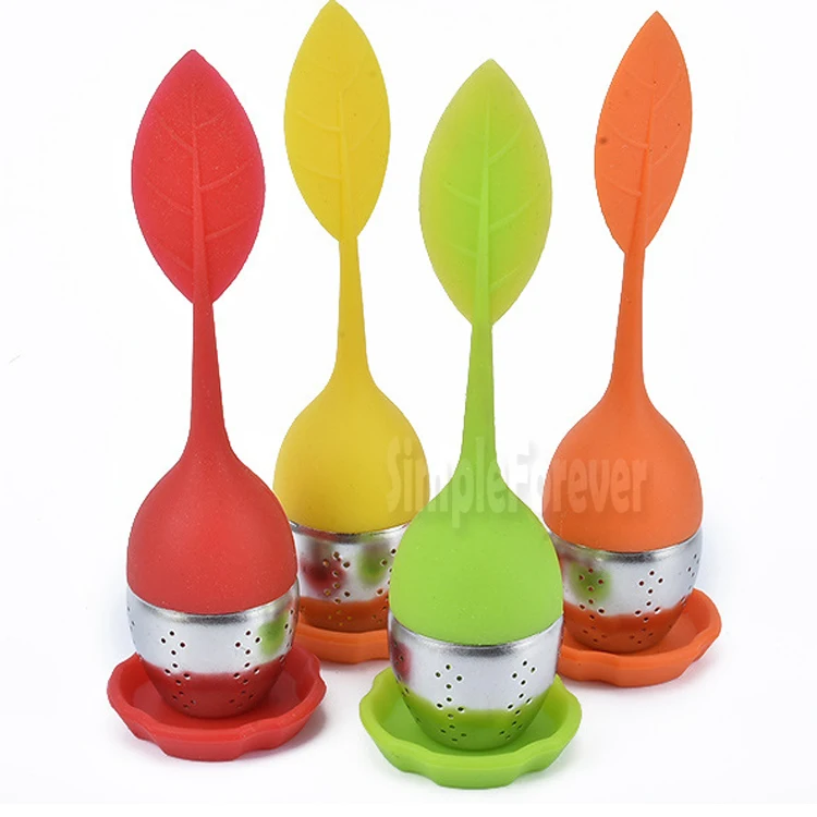 Multi-color Tea Infuser Stainless Steel Cute Ball Sweet Leaf Wholesale 100pcs/lot