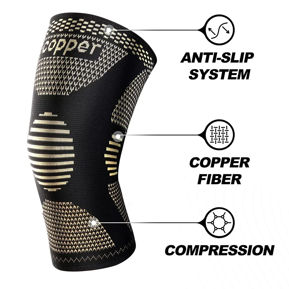 Kupfer-Knies tützen für Frauen und Männer, Kupfer-Kompressions-Knie bandage für Knies ch merzen, Arthritis, Acl, Knies tütze zum Laufen – Detail 5