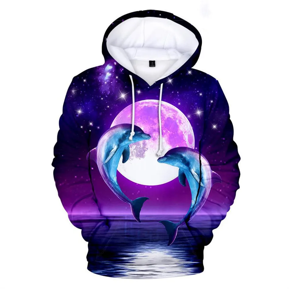 

Dolphin sweatshirt Men's and women's clothing high street trend couple Fashion Pullover jacket hip hop Dolphin Hoodie