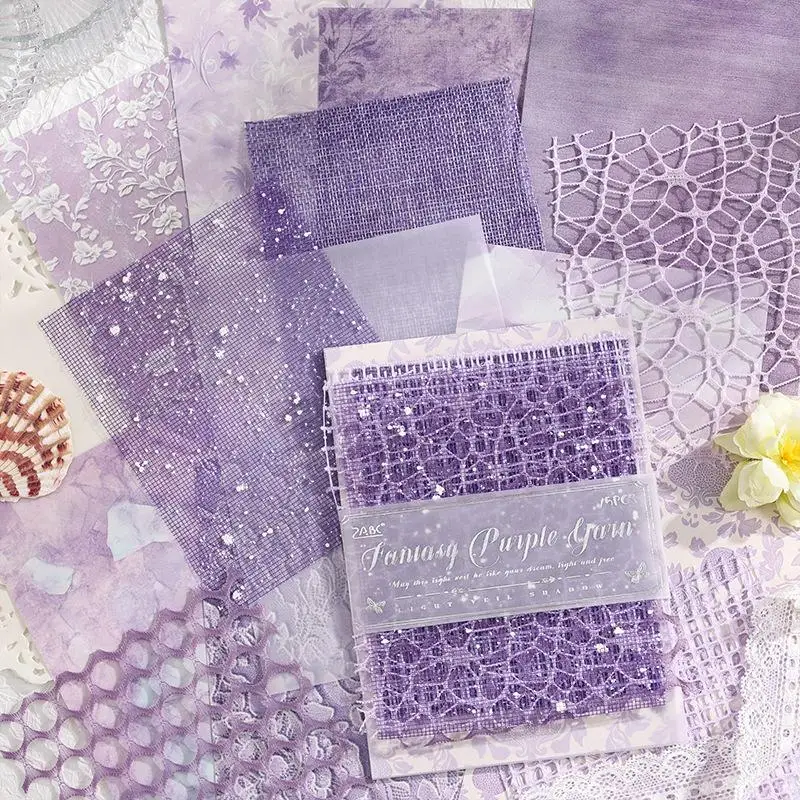 15 pcs Decorative Paper Craft Kit - Lightweight Gauze Tissue Paper for Scrapbooking,Mixed Materials for Handmade Journaling