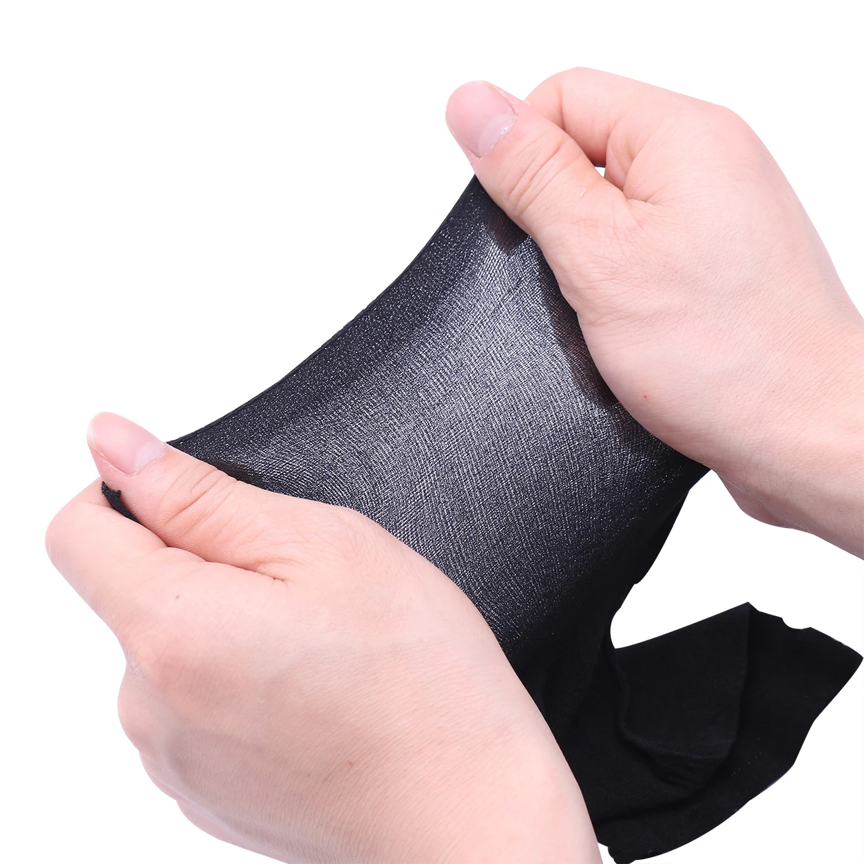 Unisex Sexy Black Men Women Lingerie Stockings Headgear Mask Sheer Stockings Headgear Restraints for Role Play Costume Masks