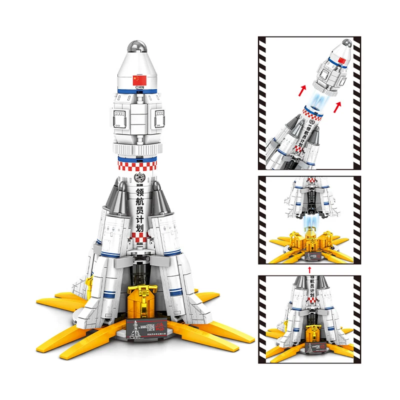 

SEMBO Rocket Series building block difficult assembly model children's educational toys large-size ornaments kawaii Boy Gifts