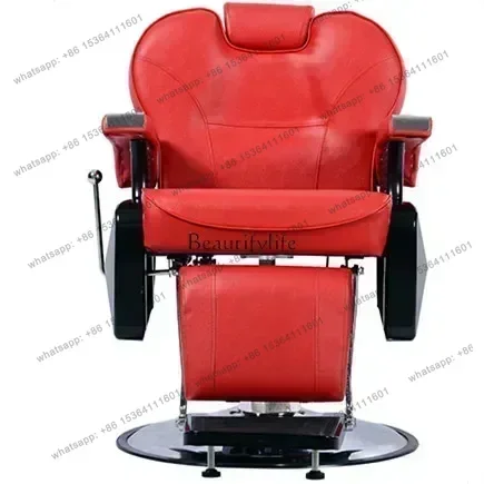 12D30Red barber chair reclining explosion-proof hydraulic hair clipper chair