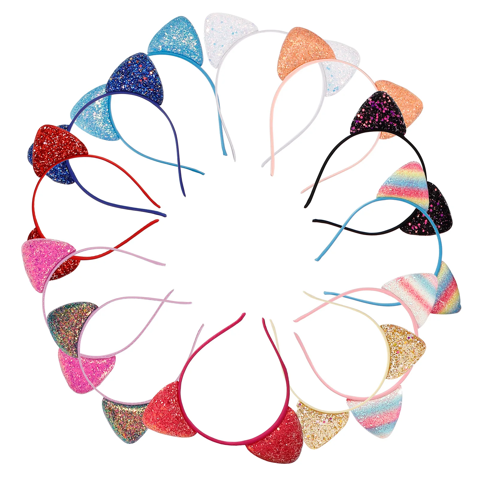 

12pcs Ears Headb Sequin Hair Hoop Party Headdress Colors Birthday Cosplay Party Headdress Girls Hair Accessories