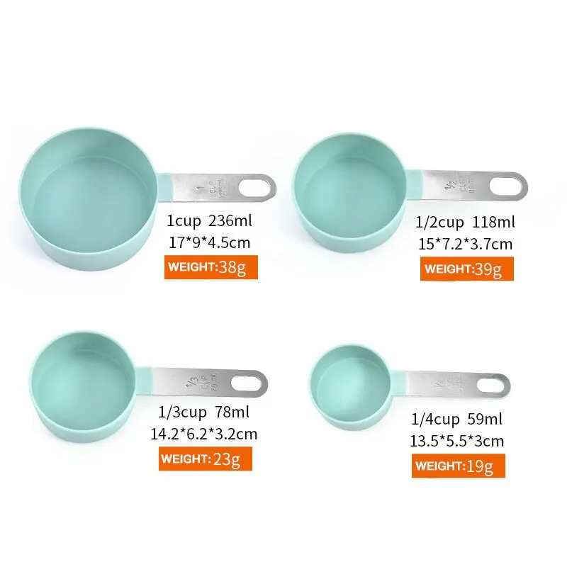 Plastic Measuring Spoon Set Stainless Steel Handle Measuring Cup Measuring Spoon Set With Scale