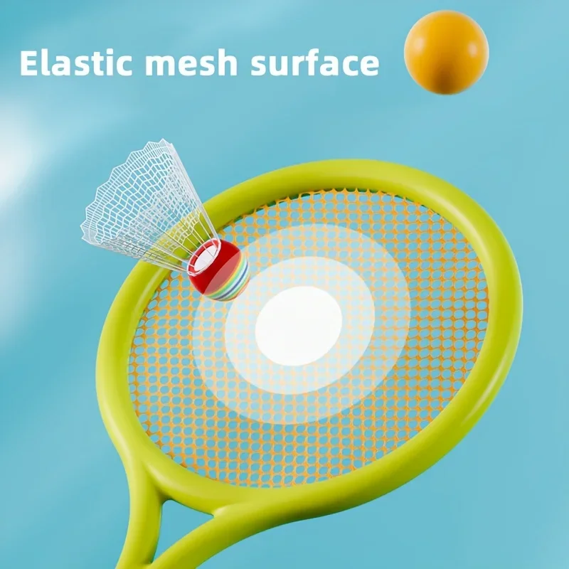 1set Mini Plastic Badminton & Tennis Combo Rackets with 2 Balls - Interactive Sports Set for Indoor/Outdoor Active Play ZSY