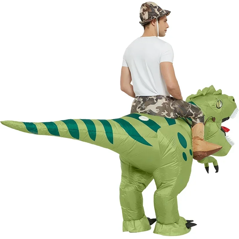 Costume gonfiabile per adulti Costumi di dinosauro di Halloween che cavalcano un costume cosplay mascotte divertente T Rex per uomo Dino Anime Cartoon