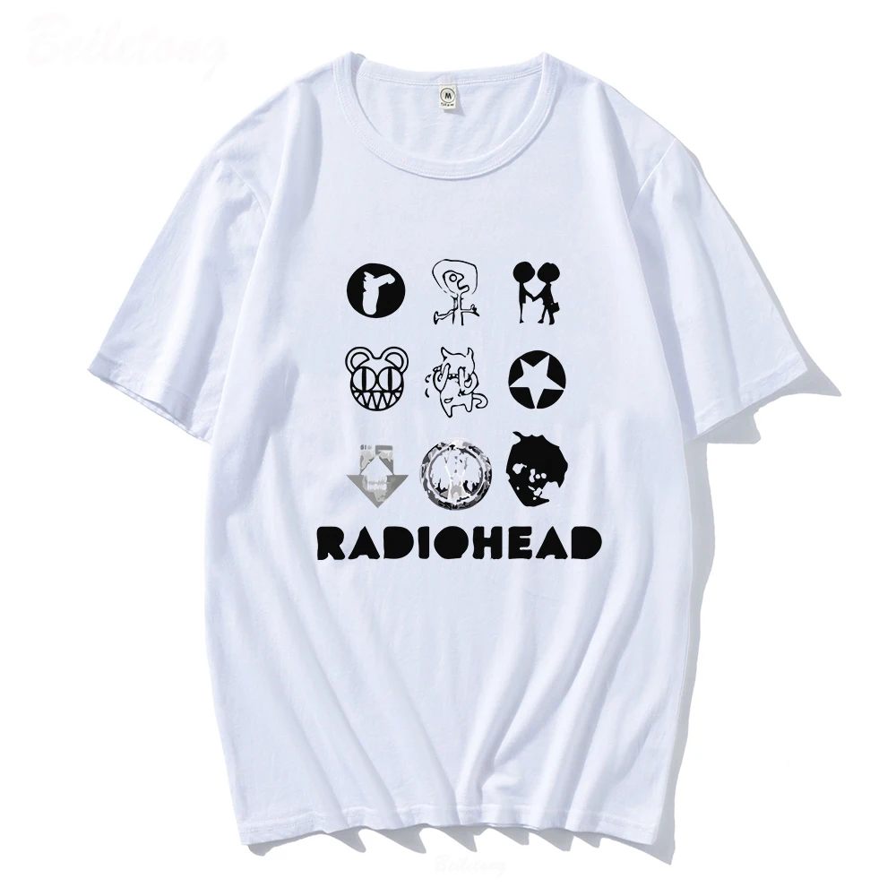 Radiohead Classic T Shirt Men and Women Cotton Indie Fans Band Rock Boy Print Loose Japan Station Tops Music Tees Male Tops