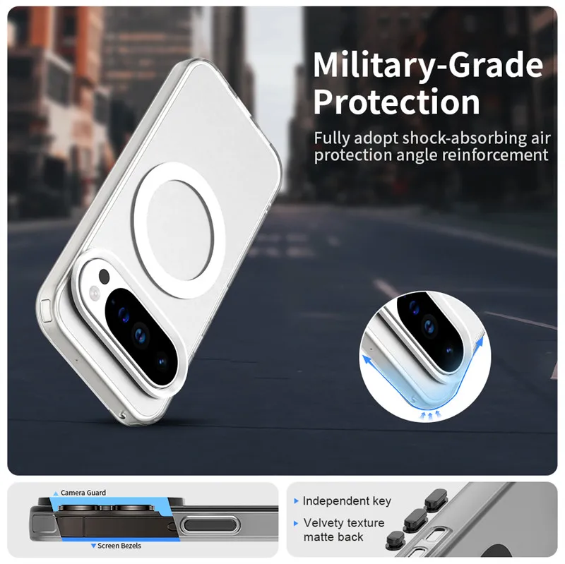 Custodia magnetica per Google Pixel 10 Pro Custodia di ricarica wireless Magsafe Google Pixel 10 Pixel 10 Pro XL Custodia protettiva per PC opaca