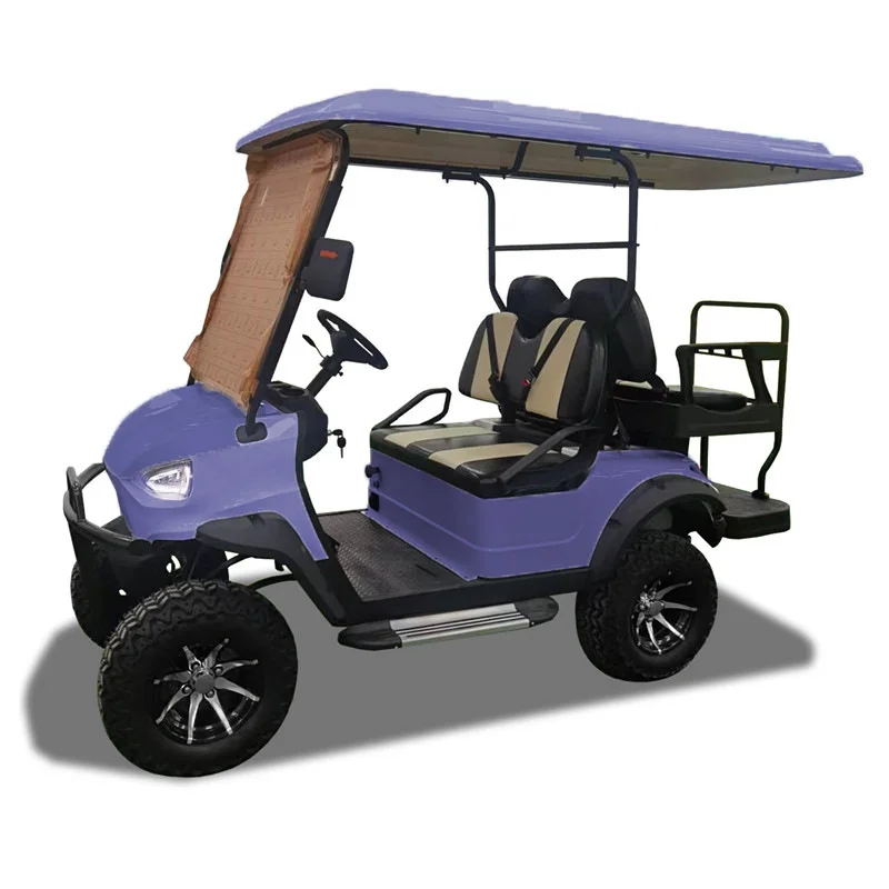 Wholesale High Quality High Performance New Version 6 Seater Solar Panel Electric Golf Cart With Display Bumper Custom Color