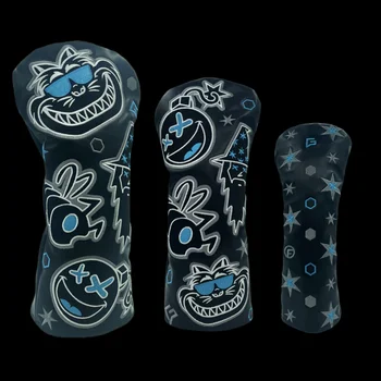 חתול שמן גולף לרגל מועדון גולף #1 #3 #5 עץ כיסוי ראש נהג כביש יער כיסוי רקמה עור באיכות גבוהה