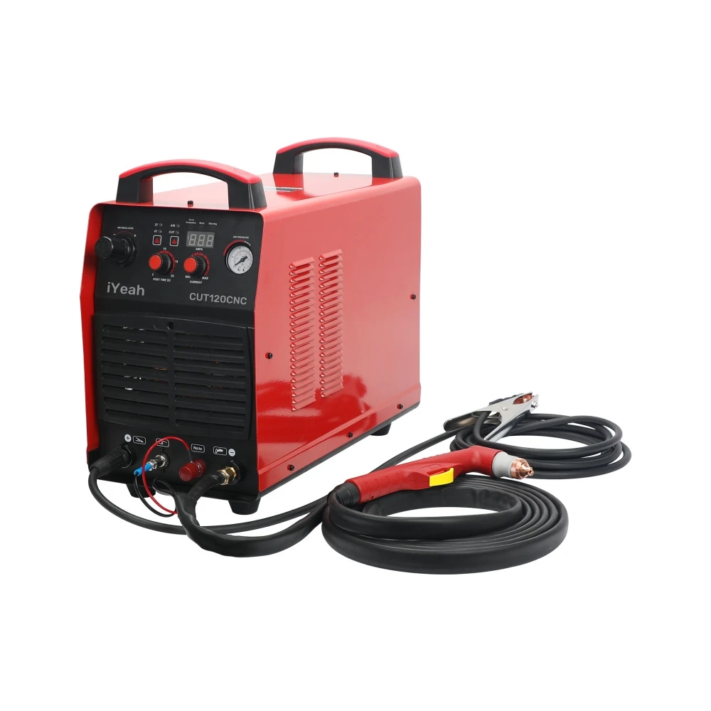 CNC Non-HF Pilot Arc CUT120CNC iYeah Plasma Cutter Welder 380V 120A IGBT Machine With IPX102 Torch Easy Cutting 50mm