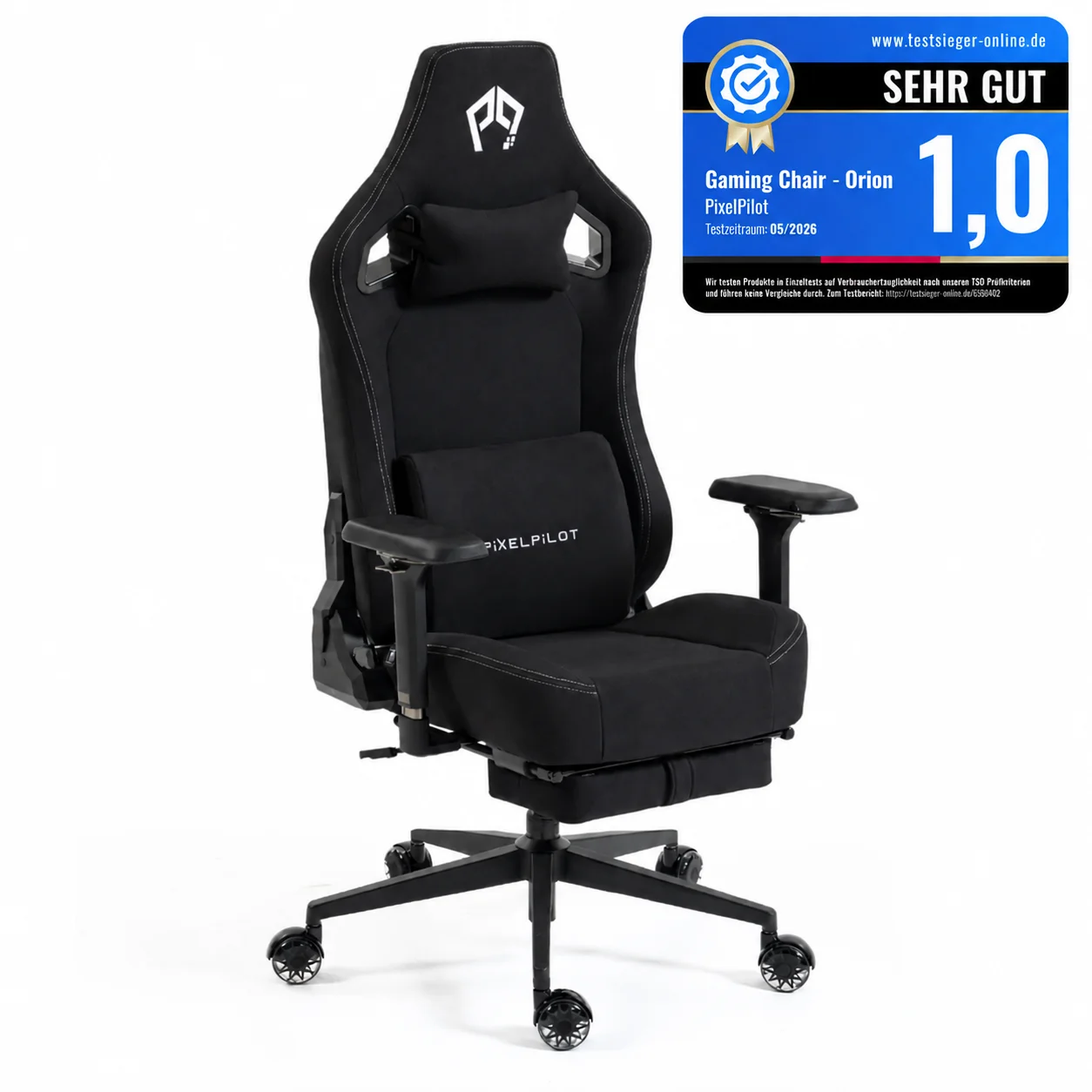 Sedia da gaming ergonomica in tessuto, con braccioli regolabili in 4 direzioni, poggiatesta e supporto lombare, seduta ampia, ideale per giocatori di PC, sedia da ufficio traspirante, resistente fino